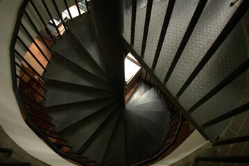 Obraz premium spiral, staircase, stairs, architecture, stair, interior, steps, building, stairway, circle, step, down, circular, light, stone, up, curve, round, wood, spiral staircase, design, railing, handrail, pe