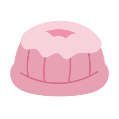 Kue putu ayu pink vector illustration, putu ayu flat icon clip art image, indonesian traditional sweet cake dessert, local snack food indonesia
