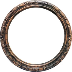 Obraz premium Antique round frame isolated on transparent background. PNG