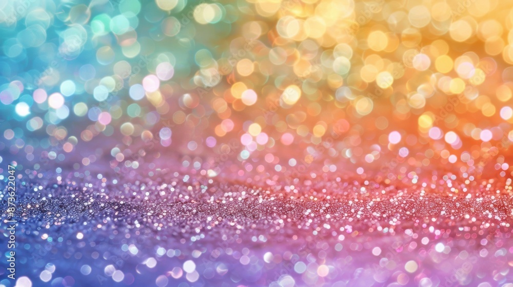 Aufkleber a sparkling display of colorful glitter with bokeh lights, creating a vibrant and festive atmosphere
