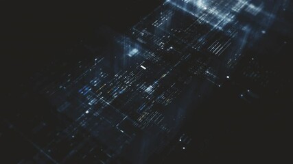 Futuristic screen display matrix, hi-tech digital data telemetry with encrypted numbers, display dynamic background for computer desktop screen display format
