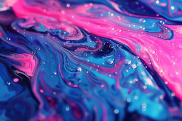 Abstract Swirling Acrylic Paint with Bubbles