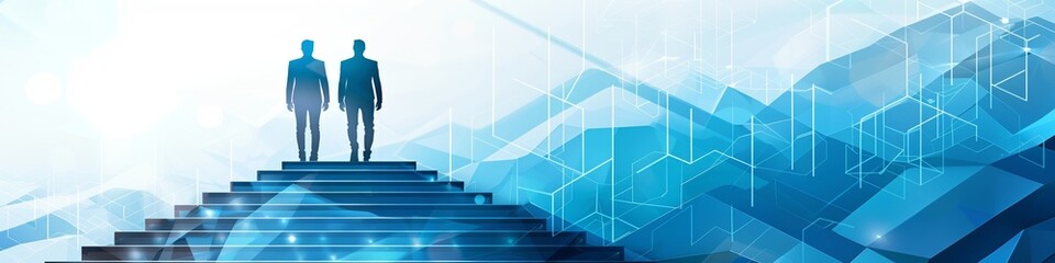 Fototapeta premium A blue abstract business background illustration.
