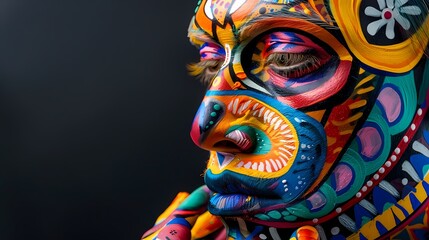 Naklejka premium a person with colorful body paint By Generated AI