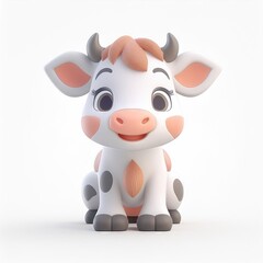 Cute Baby Cow Cartoon Figure