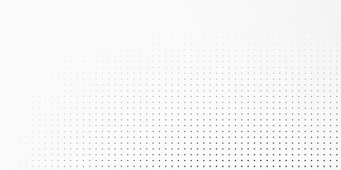 Abstract halftone background with wavy surface made of gray dots on white modern