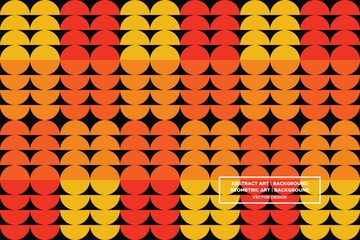Half Circle and Circle Shapes and Designs Orange and Yellow Colors Geometric Pattern Abstract Pattern Seamless