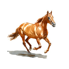 Naklejka premium Watercolor illustration of horse on white background