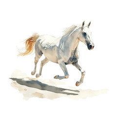 Obraz premium Watercolor illustration of horse on white background