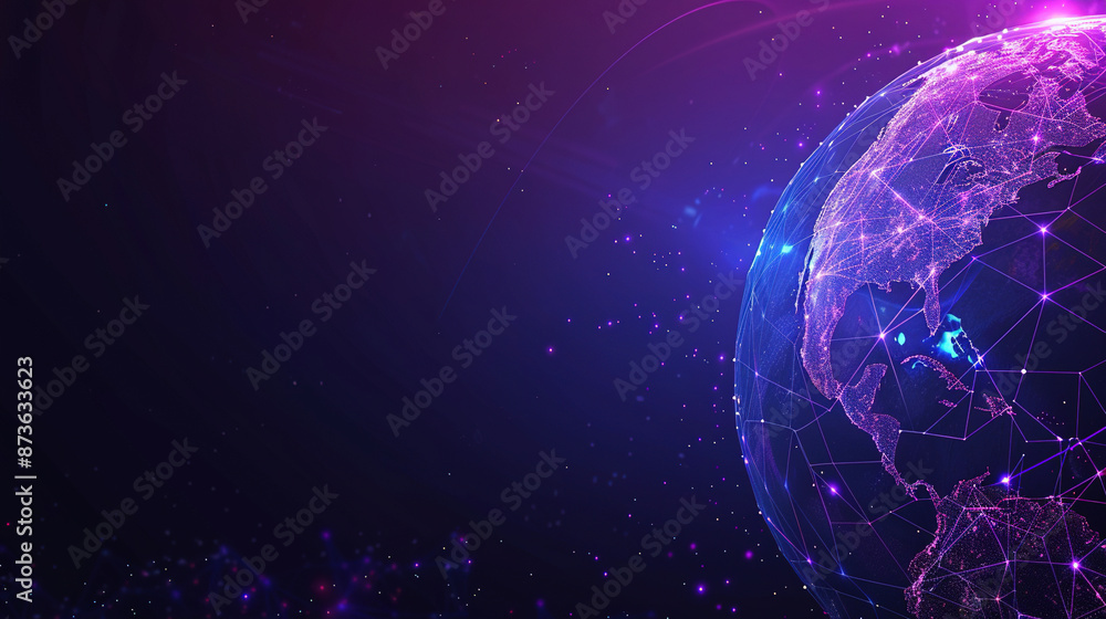 Poster abstract technology background with a global network and connectivity concept. digital global networ