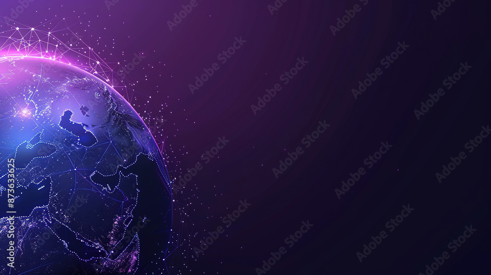 Poster abstract technology background with a global network and connectivity concept. digital global networ