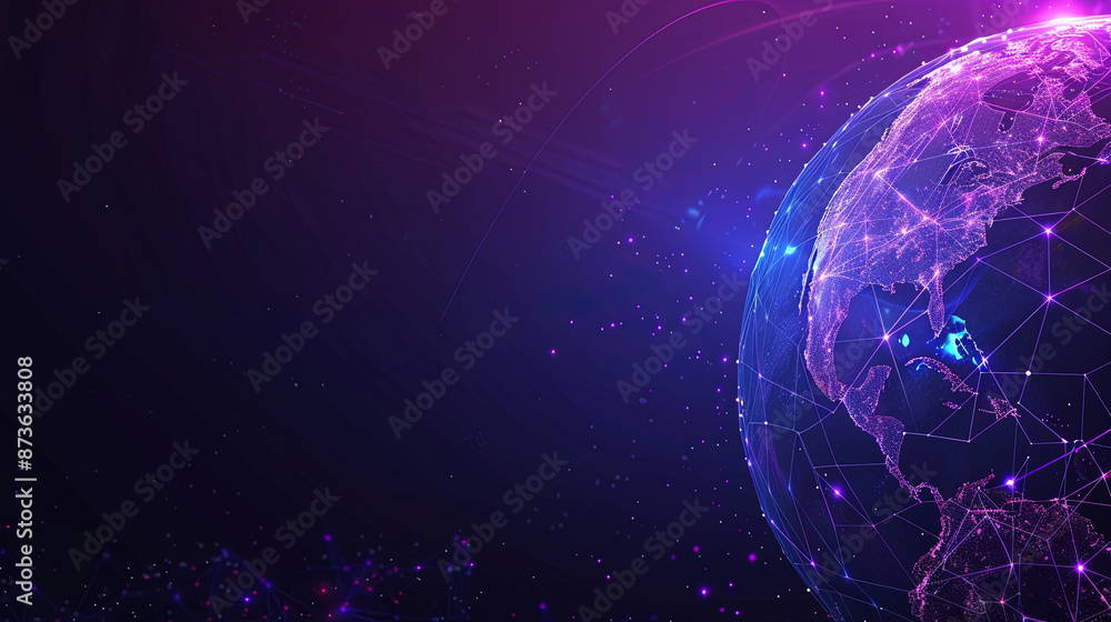 Poster abstract technology background with a global network and connectivity concept. digital global networ