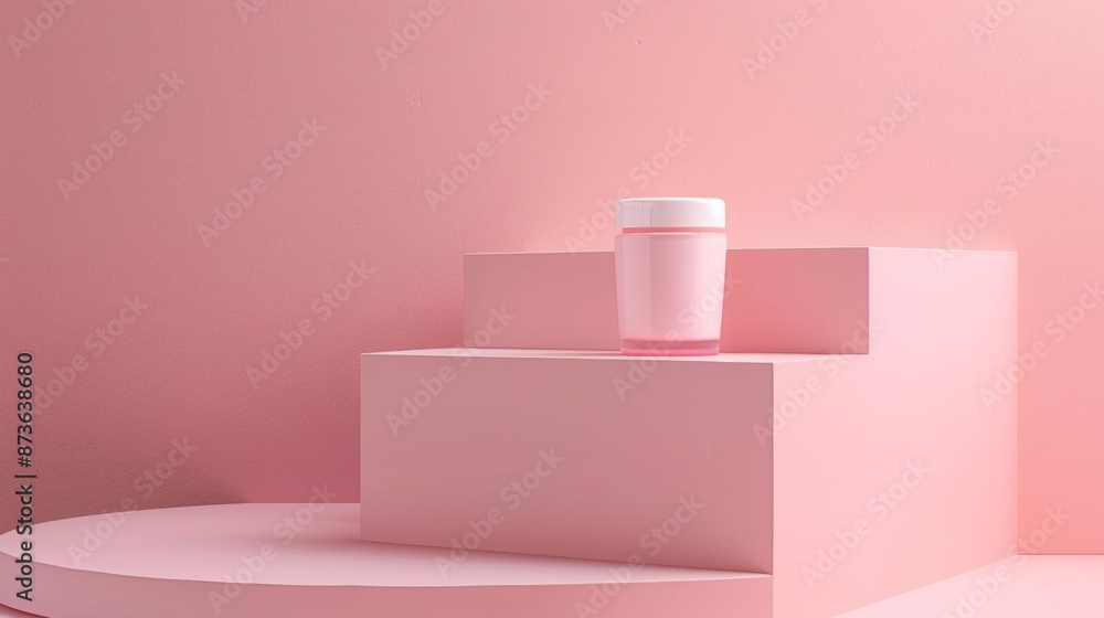 Poster simple pink product display with minimalist design