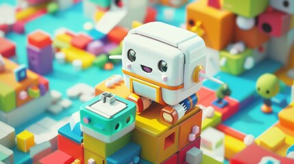 Obraz premium With its cheerful disposition and boundless energy, the isometric cutie was the epitome of happiness and joy personified.