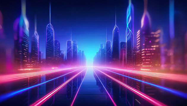 Digital city landscape, connected technology