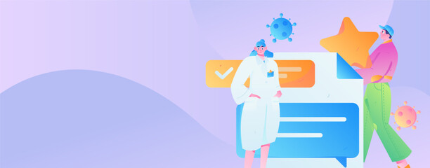 Medical characters fighting the epidemic flat vector concept operation hand drawn illustration
