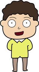  Cute Boy Character in Yellow Shirt Vector