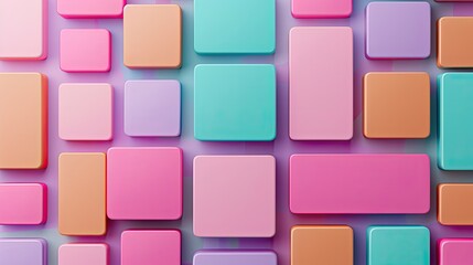 Geometric 3D backdrop with vibrant pixels, smooth forms, and abstract creative designs