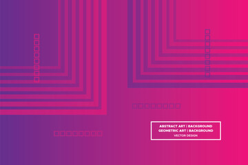 Obraz premium Square and Line Shapes Purple and Red Colors with Gradient Backdrop Modern Abstract Background Geometric Background