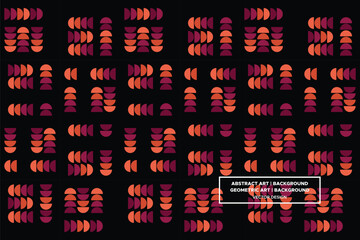 Half Circle and Circle Shapes and Designs Red and Orange Colors Geometric Pattern Abstract Pattern Seamless