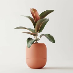 plant pot photography on white background