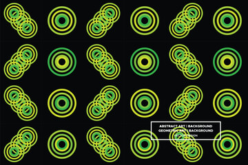 Circular and Circle Shapes and Designs Green and Yellow Colors Geometric Pattern Abstract Pattern Seamless 