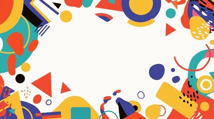 Obraz premium メンフィス柄フレーム、テクスチャー5