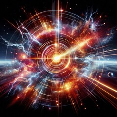 Obraz premium Dynamic Cosmic Action Ultra-Realistic High-Quality Design with Explosive Effects