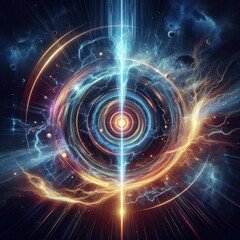Obraz premium Dynamic Cosmic Action Ultra-Realistic High-Quality Design with Explosive Effects