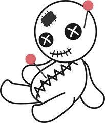 Voodoo Doll Halloween, outline