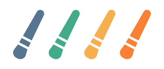 makeup brush icon set isolated on white background