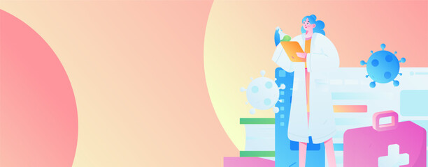 Medical characters fighting the epidemic flat vector concept operation hand drawn illustration
