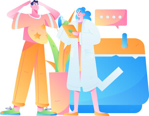 Medical characters fighting the epidemic flat vector concept operation hand drawn illustration
