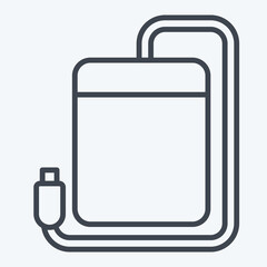 Icon Portable Hdd. related to Computer symbol. line style. simple design editable. simple illustration