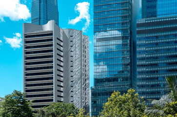 Obraz premium Modern financial skyscrapers in Hong Kong