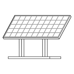 solar panel line vector illustration
