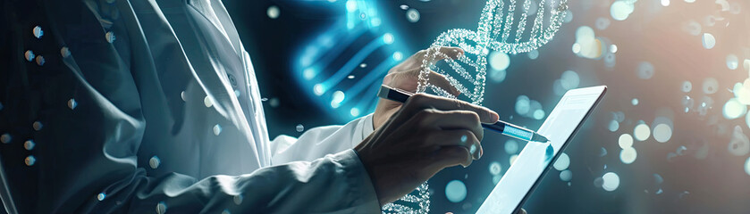 Medicine doctor touching electronic medical record