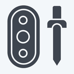 Icon Weapon. related to Celtic symbol. glyph style. simple design editable. simple illustration