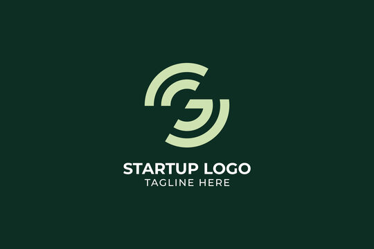 initial letter G C lineart iconic business abstract logotype, letter G S search logo, letter GC creative minimal monochrome monogram symbol suitable for finance business, corporate and tech company