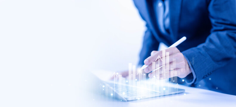 rate exchange trader, index fund and Buy and sell. concept of trade forex digital technology online. graph chart economic growth business in the stock market, strategy analysis investors to invest 