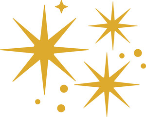 Hand drawn sparkling stars collection