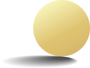Gold paper circle and shadow