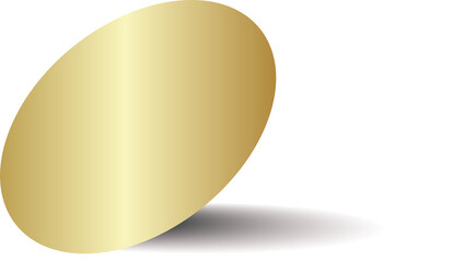 Gold paper circle and shadow