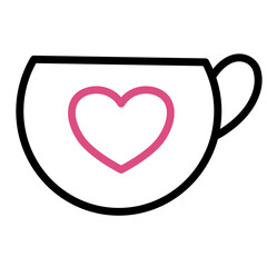 Elements illustration sticker stamp heart icons Valentine decoration line colorful color