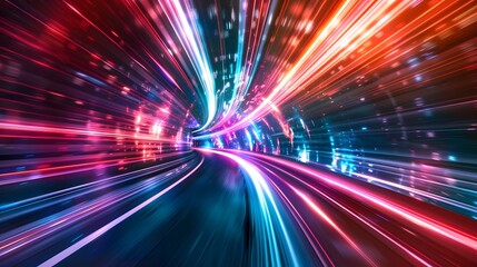 Fototapeta premium Light speed move vector background. Dynamic motion trail. Speed trail movement. Furious motion minimal vector background. 