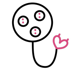 Elements illustration sticker stamp heart icons Valentine decoration line colorful color