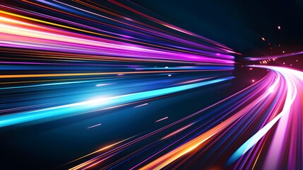 Fototapeta premium Light speed move vector background. Dynamic motion trail. Speed trail movement. Furious motion minimal vector background. 