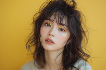 Beautiful Asian idol woman with artistic makeup