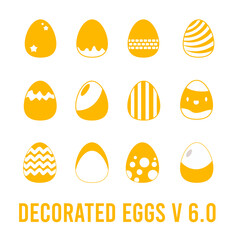 illustrations of Easter eggs and decorated eggs version 6