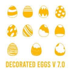 illustrations of Easter eggs and decorated eggs version 7